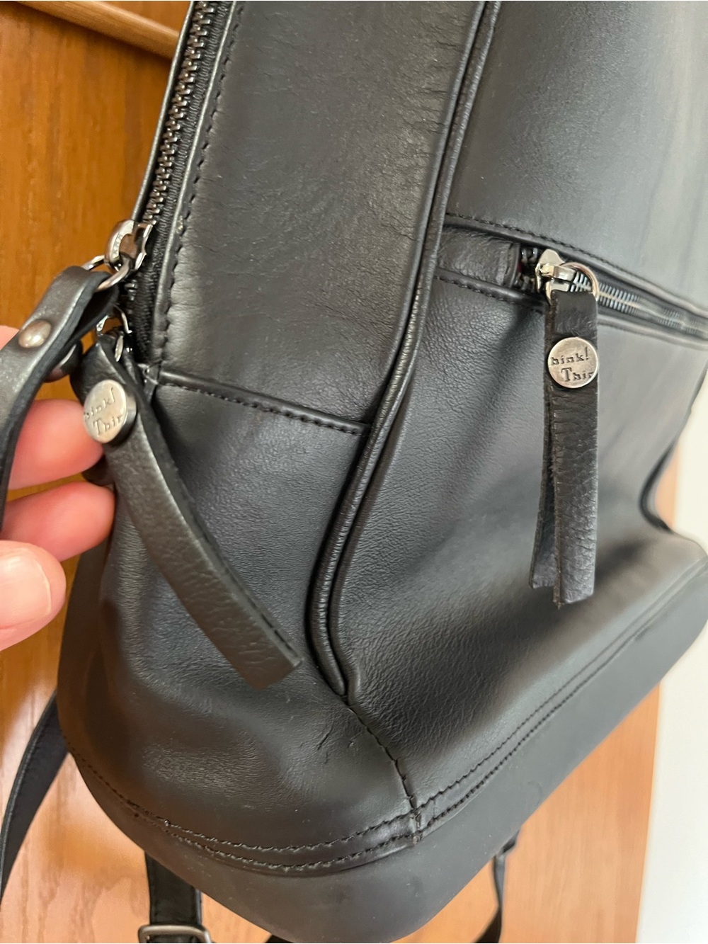 Think! Leather Backpack like new RARE - Picture 8 of 8